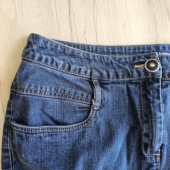 London & London Jean Dark Blue Denim Skirt Classic Blue Denim Skirt Size 18 - Picture 4 of 10
